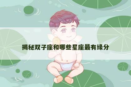 揭秘双子座和哪些星座最有缘分