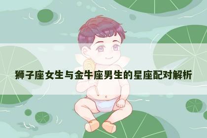 狮子座女生与金牛座男生的星座配对解析