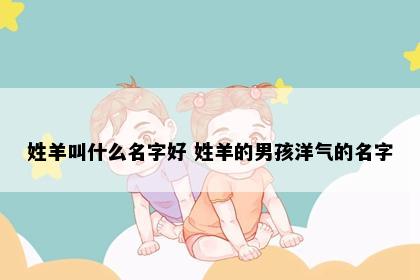 姓羊叫什么名字好 姓羊的男孩洋气的名字