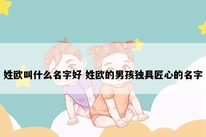 姓欧叫什么名字好 姓欧的男孩独具匠心的名字