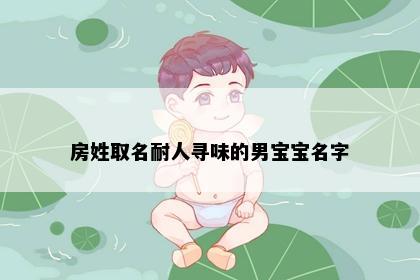 房姓取名耐人寻味的男宝宝名字