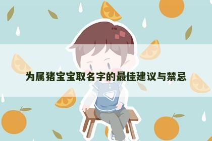 为属猪宝宝取名字的最佳建议与禁忌