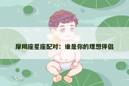 摩羯座星座配对：谁是你的理想伴侣