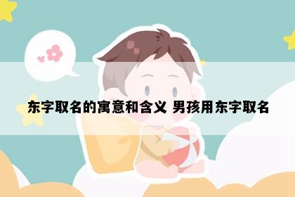 东字取名的寓意和含义 男孩用东字取名